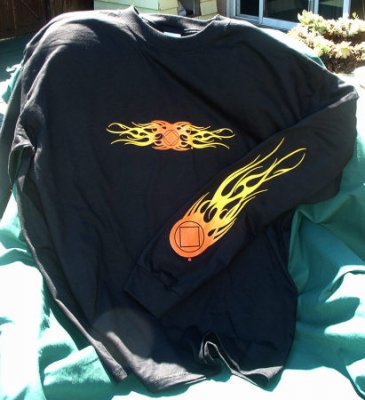 mens na logo flame shirt